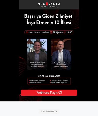 ⏳ Kayıt Olmak İçin Son 2 Gün. Başarıya Giden Zihniyeti İnşa Etmenin 10 İlkesi