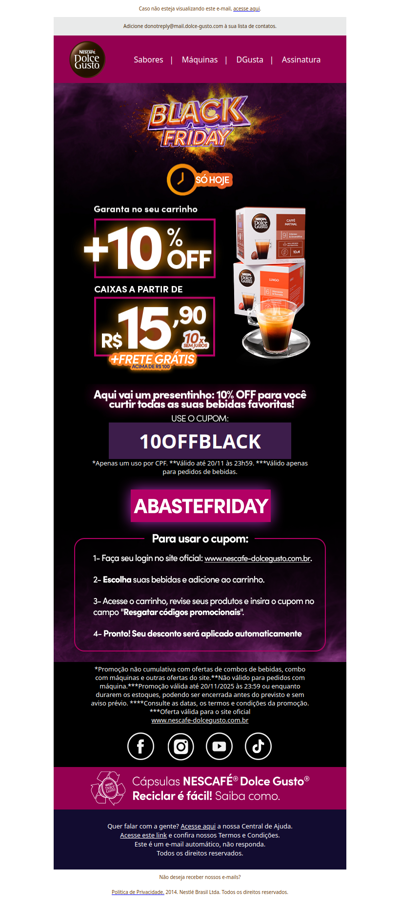 ⚡CUPOM RELÂMPAGO: +10%OFF na sua primeira compra