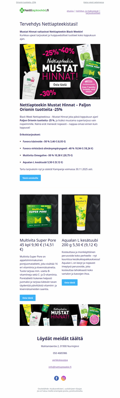 Mustat Hinnat valtasivat Nettiapteekin!