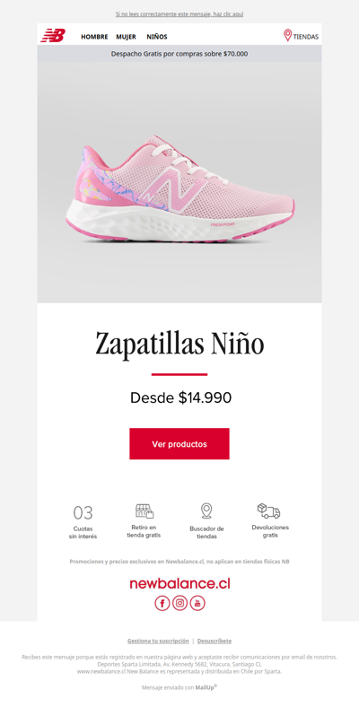 Zapatillas niños desde $14.990