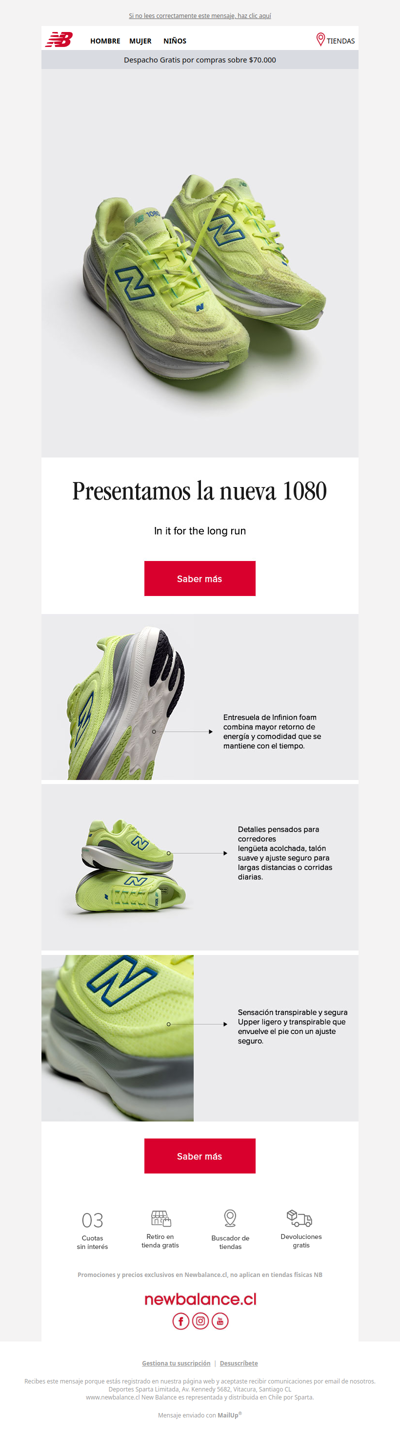 Lanzamiento 1080 V15🏃‍♂️Para tus trotes largos