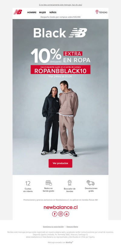 10% dcto extra en Ropa Black 🖤