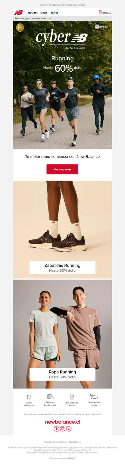 Running Cyber con hasta 60% OFF🏃⚡