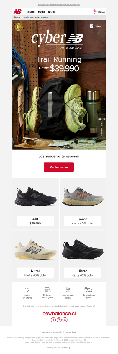 Cyber⛰️⏰desde $39.990 Zapatillas Trail Running