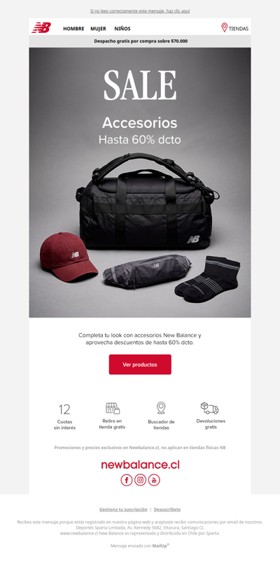 🎒 Accesorios New Balance: hasta 60% OFF