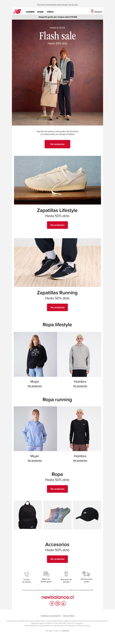 🔥Hasta 50% OFF: Flash Sale New Balance