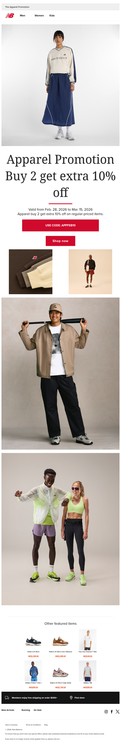 Apparel Buy 2 get extra 10% off