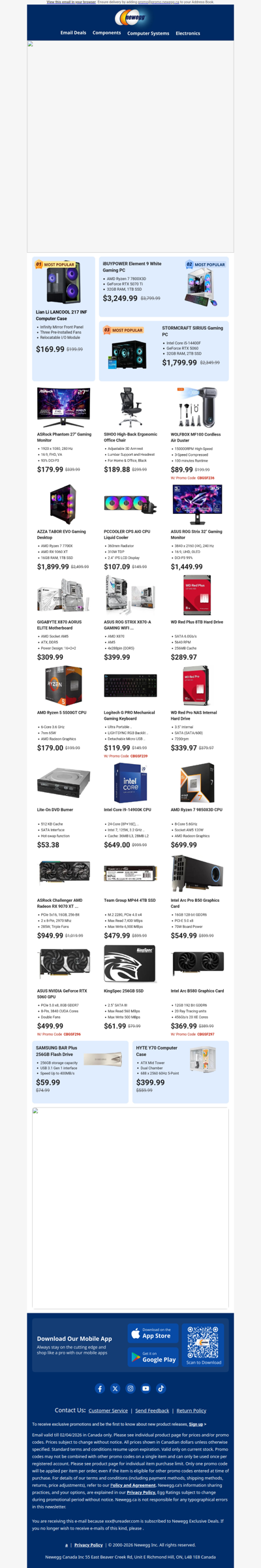 $3249.99 iBUYPOWER Element 9 Gaming PC! $179.99 ASRock 27