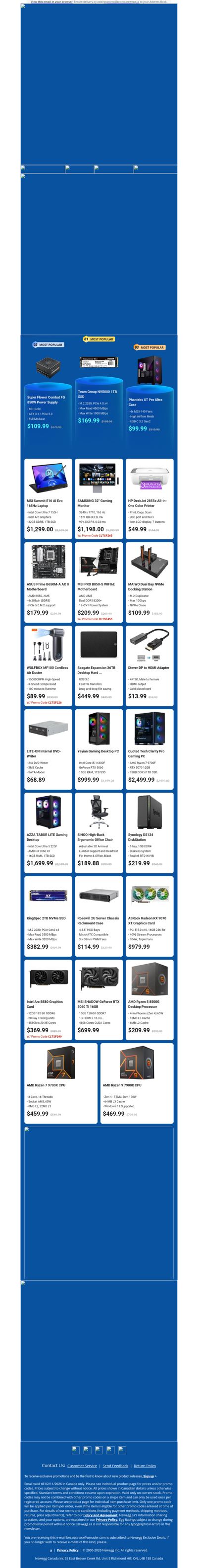 $169.99 Team Group NV5000 SSD! $1299.00 MSI Summit E16 Laptop!