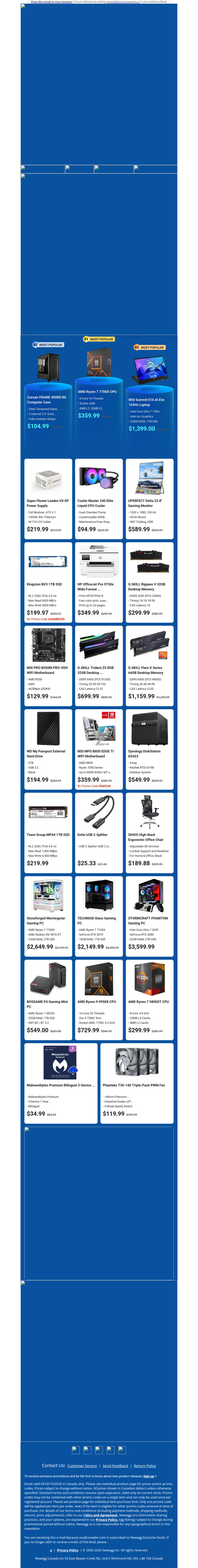 $359.99 AMD Ryzen 7 7700X CPU! $1399.00 MSI Summit E16 AI Laptop!