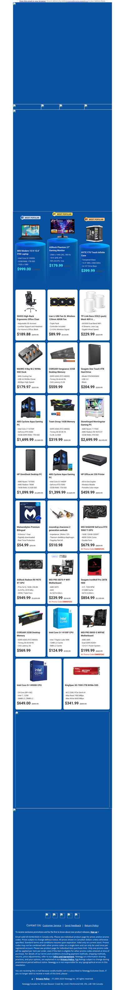 $999.00 MSI Modern 15 Laptop! $179.99 ASRock 27