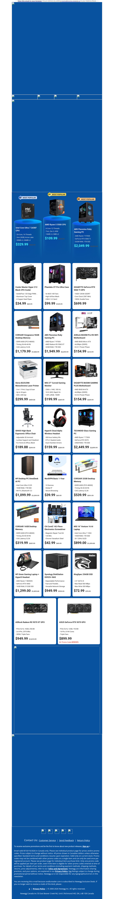 $329.99 Intel Core Ultra 7 Processor! $2049.99 ABS Ruby Gaming PC!