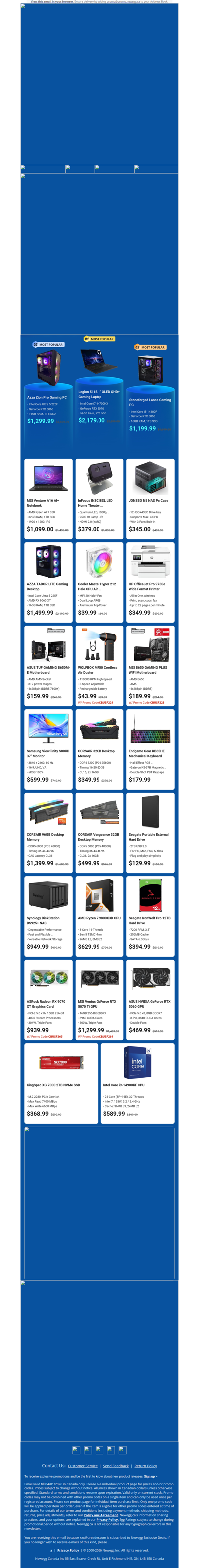 $1299.99 Azza Zion Pro Gaming PC! $2179.00 Legion 5i Gaming Laptop!