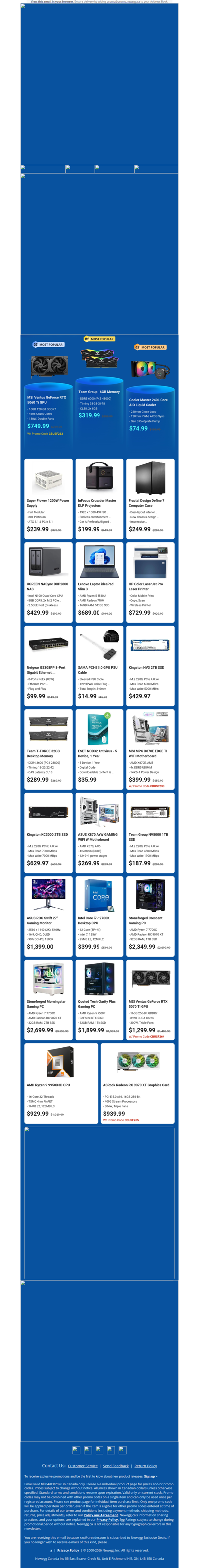 $749.99 MSI RTX 5060 Ti Graphics! $689.00 Lenovo 15.3