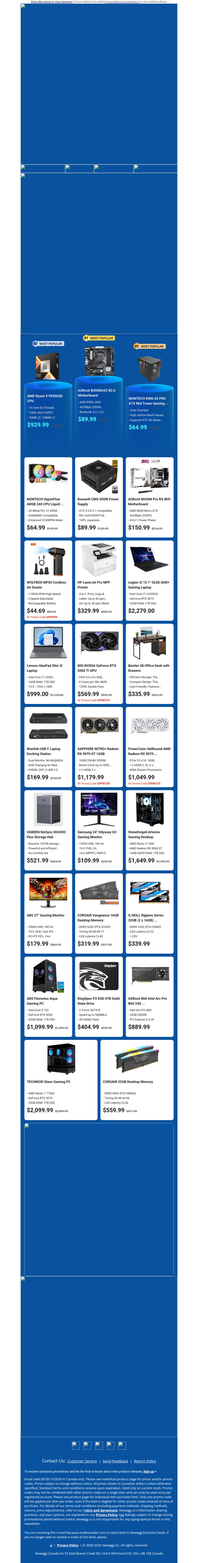 $929.99 AMD Ryzen 9 9950X3D CPU! $2279.00 Legion 5i Gaming Laptop!