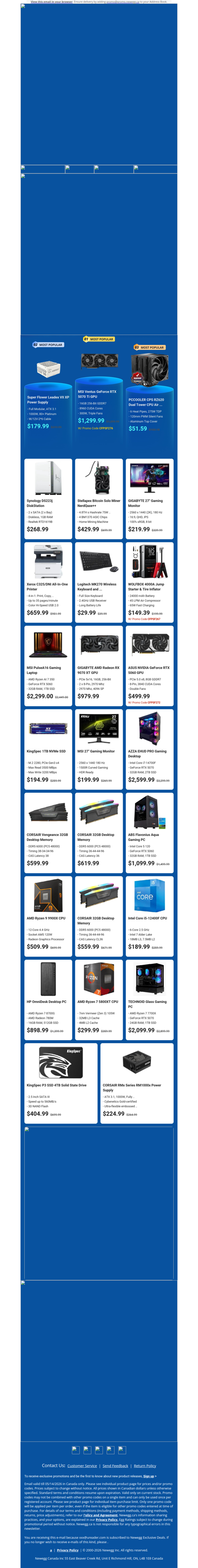 $1299.99 MSI RTX 5070 Ti Graphics! $219.99 GIGABYTE 27