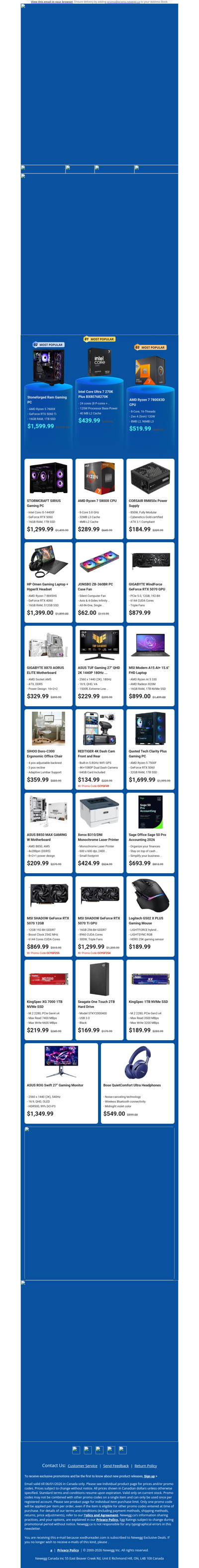 $1599.99 Stoneforged Ram Gaming PC! $439.99 Intel Core Ultra 7 Processor!