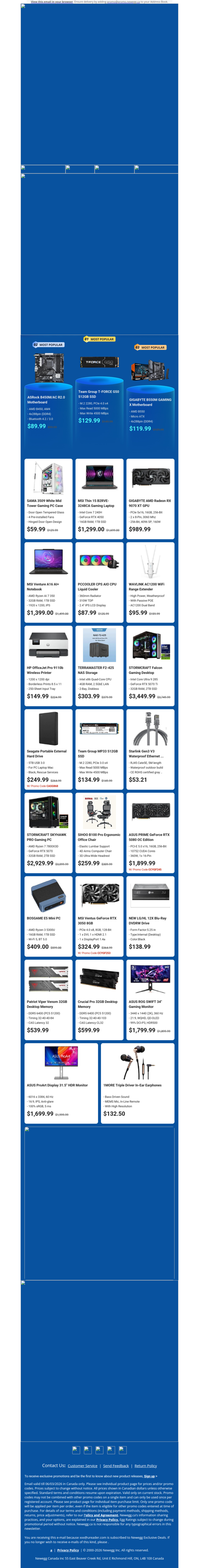 $129.99 Team Group T-FORCE G50 SSD! $1299.00 MSI Thin 15 Gaming Laptop!