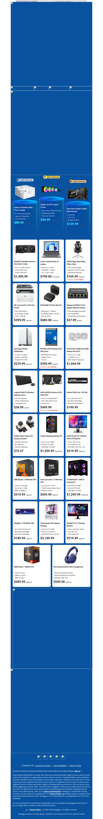 $1459.99 GIGABYTE RTX 5070 Ti Card! $799.00 Lenovo 15.6