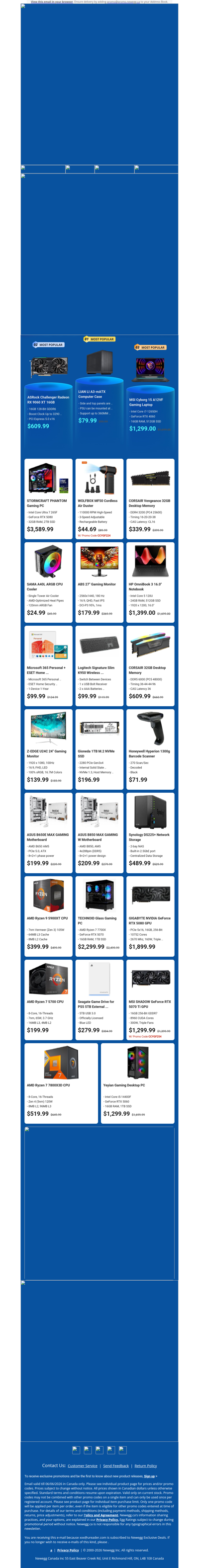$609.99 ASRock Radeon RX 9060 XT! $1299.00 MSI Cyborg 15 Laptop!