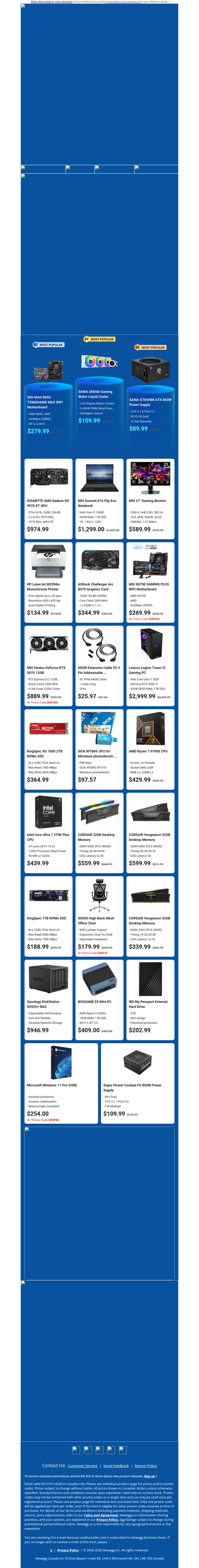 $974.99 GIGABYTE RX 9070 XT Graphics! $1299.00 MSI Summit E16 Flip Laptop!