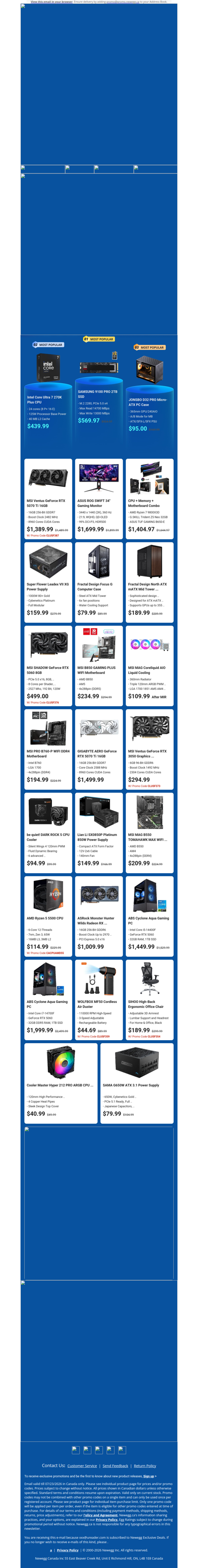 $439.99 Intel Core Ultra 7 Processor! $569.97 Samsung 9100 PRO 2TB SSD!