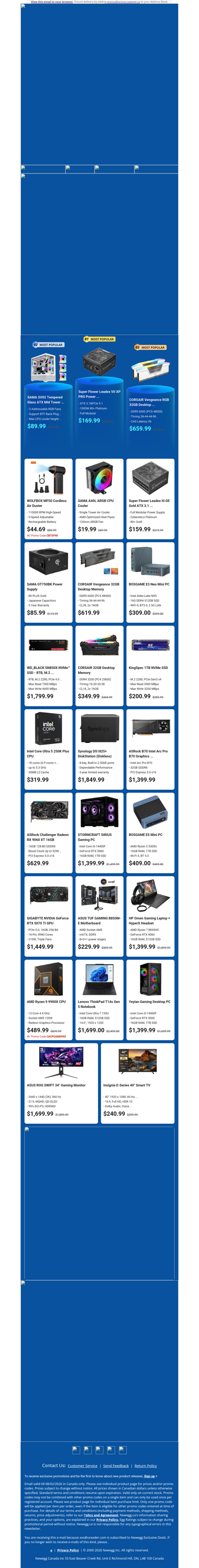 $1799.99 WD_Black SN850X 8TB SSD! $319.99 Intel Core Ultra 5 Processor!