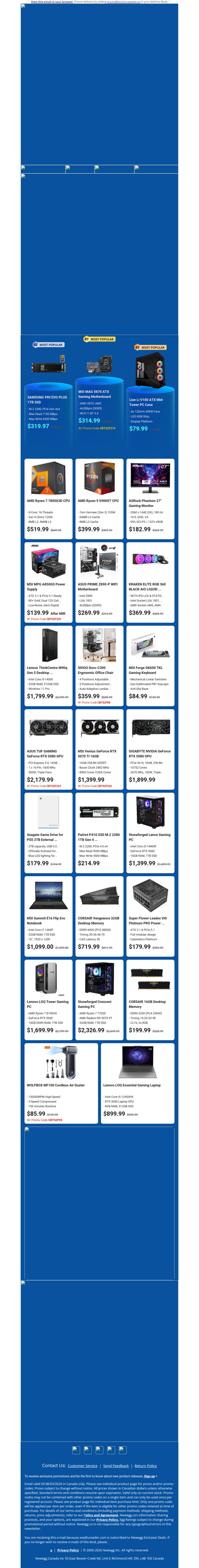 $319.97 Samsung 990 EVO Plus 1TB SSD! $519.99 AMD Ryzen 7 7800X3D CPU!