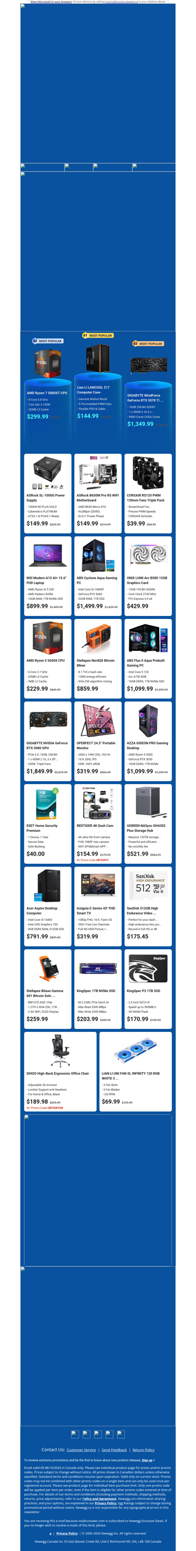 $299.99 AMD Ryzen 7 5800XT CPU! $1349.99 GIGABYTE RTX 5070 Ti GPU!