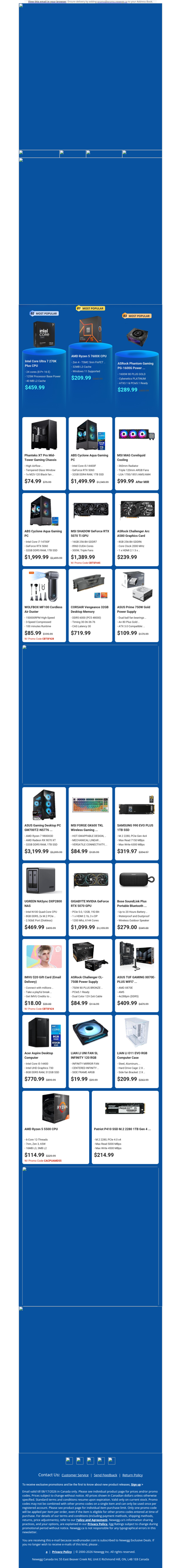 $459.99 Intel Core Ultra 7 Processor! $1499.99 ABS Cyclone Aqua Gaming PC!