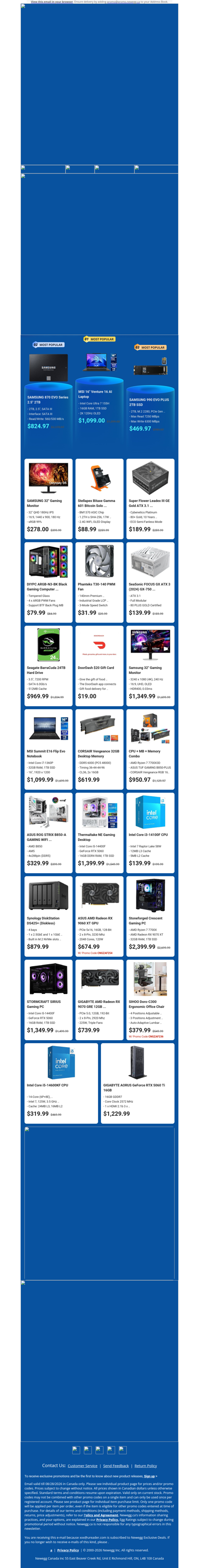 $824.97 Samsung 870 EVO SSD! $1099.00 MSI Venture 16 Laptop!