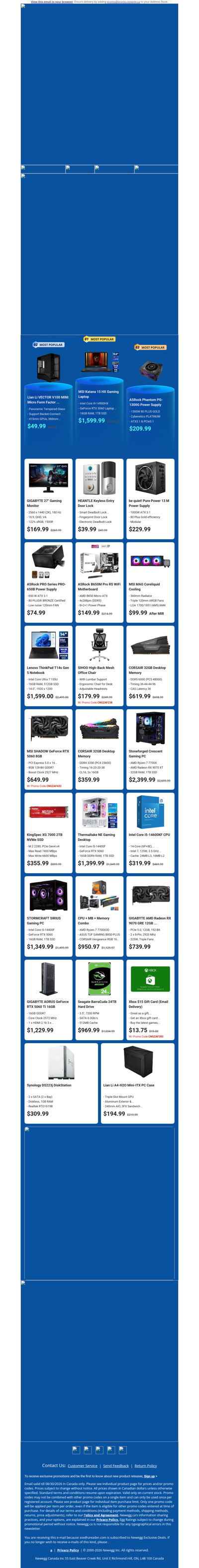 $1599.99 MSI Katana 15 Gaming Laptop! $169.99 GIGABYTE 27
