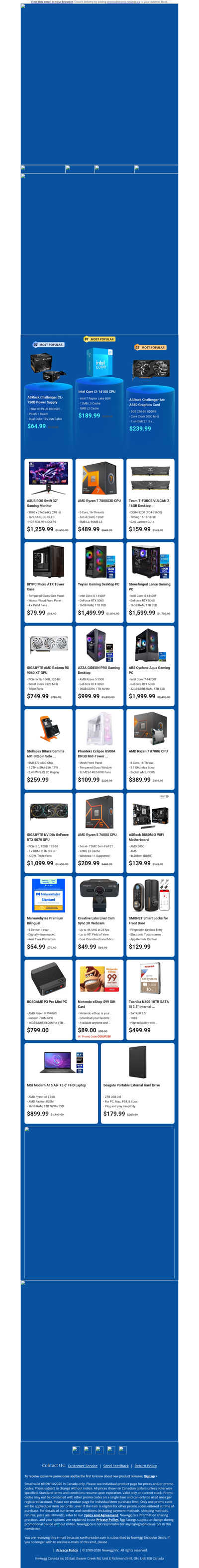 $189.99 Intel Core i3-14100 CPU! $239.99 ASRock A580 Graphics Card!