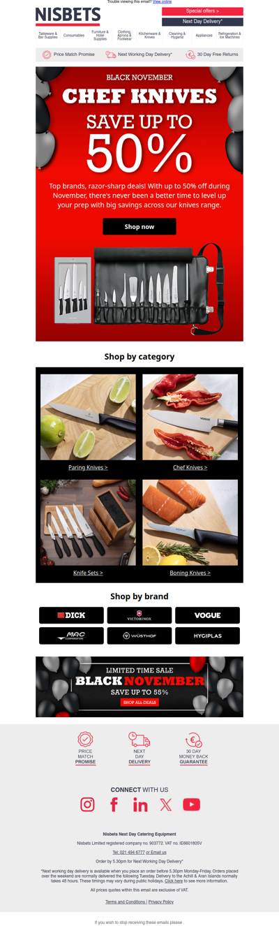 Sharp savings on chef knives - up to 50% off