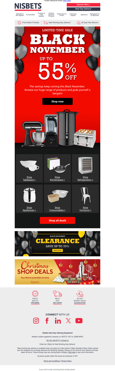 Black November savings continue - up to 55% off