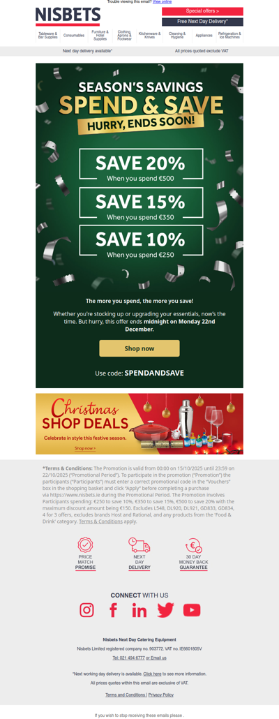 Spend & save ends soon