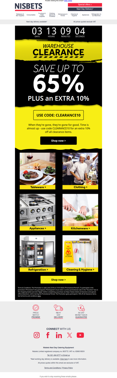 Clearance: extra 10% off ends soon!