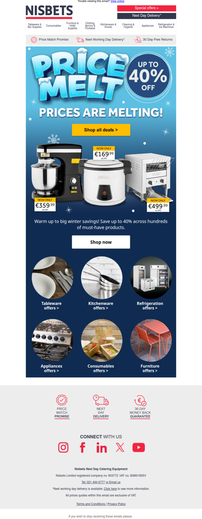 Start the month with up to 40% off