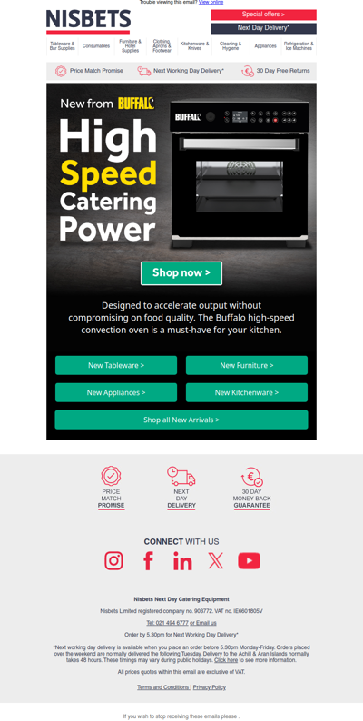 New in: high-speed convection oven from Buffalo