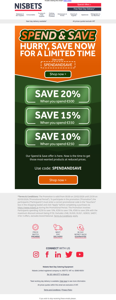 Don't miss up to 20% off your next order