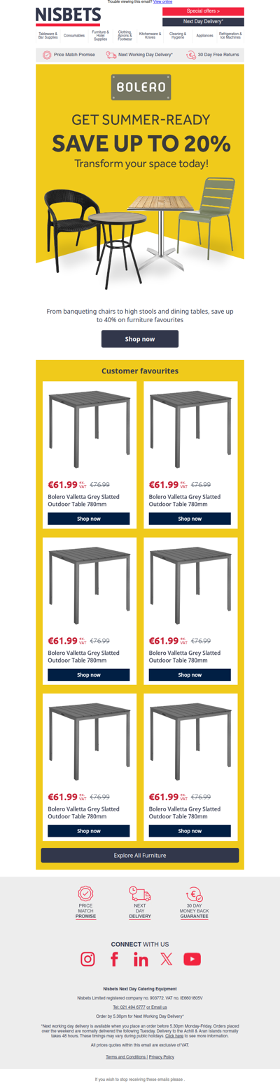 Save up to 20% on summer-ready furniture