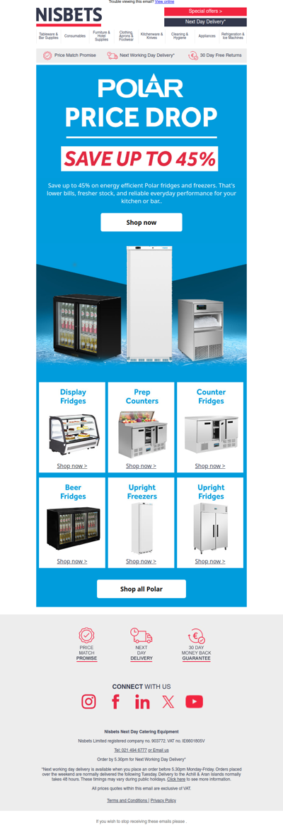 Upgrade today: save up to 45% on Polar refrigeration