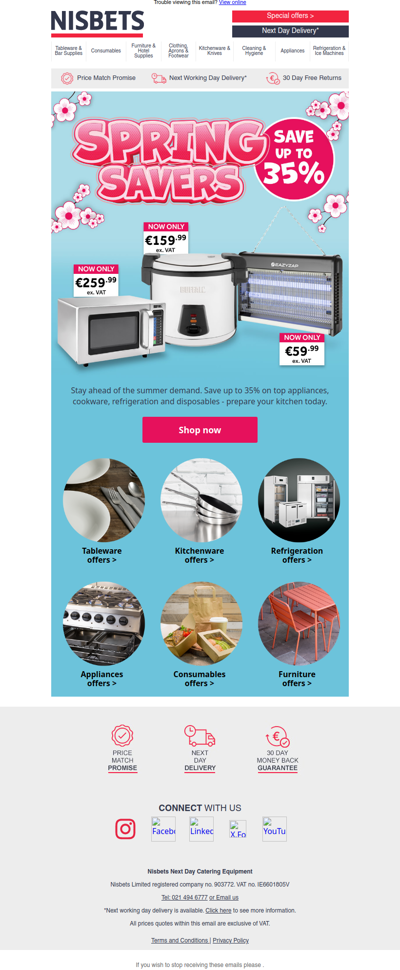 Save up to 35% in our Spring Savers event