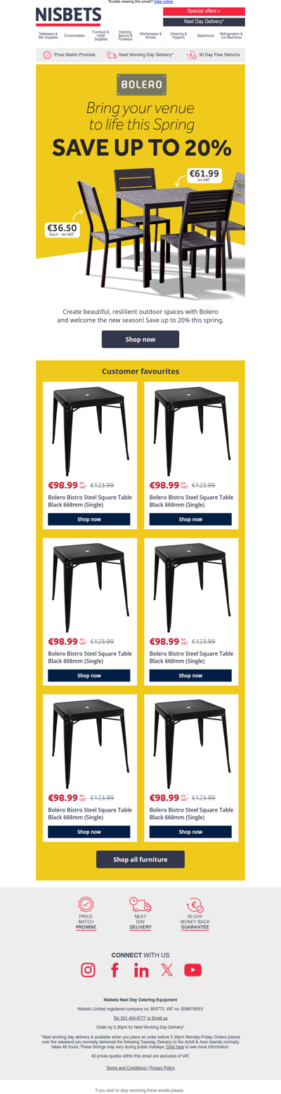 Save up to 20% on summer-ready furniture