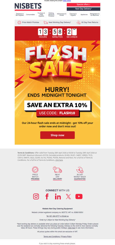 Flash Sale: take an extra 10% off - ends tonight!