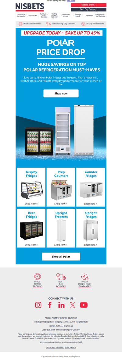Get huge savings on Polar refrigeration