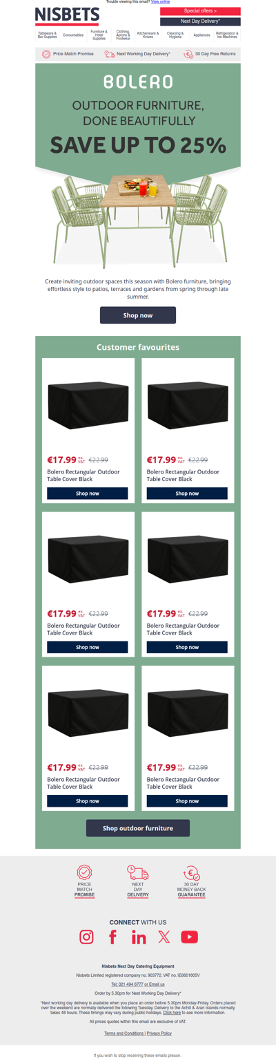 Save up to 25% on stylish outdoor furniture