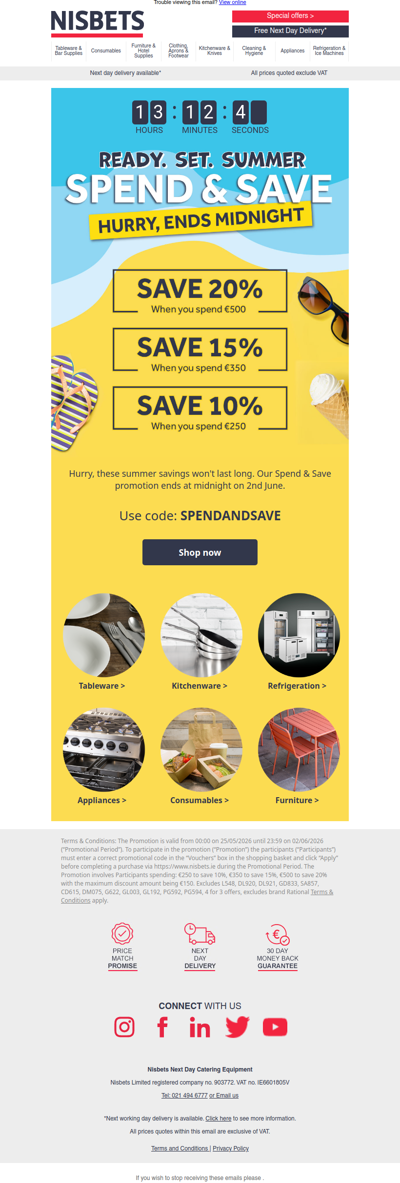 Last chance! Spend & Save ends tonight