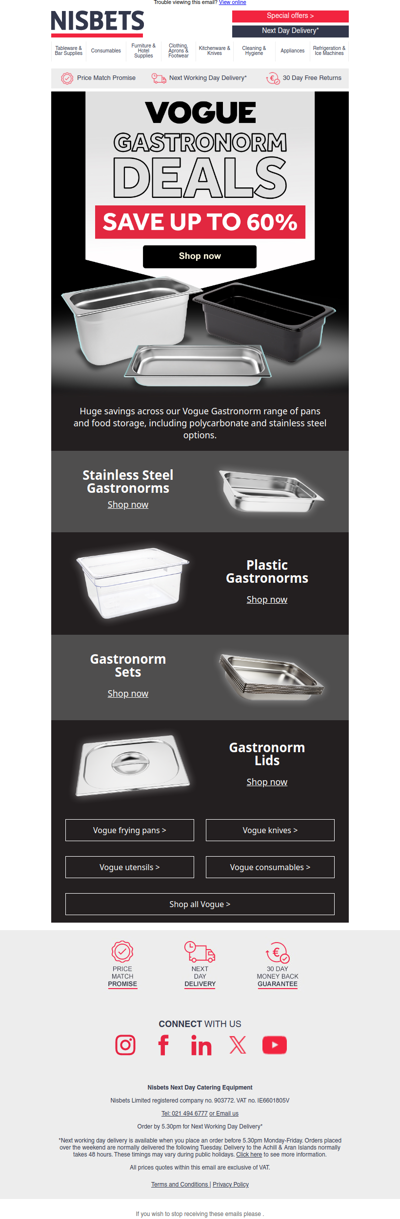 Discover unbeatable deals on Vogue gastronorms!