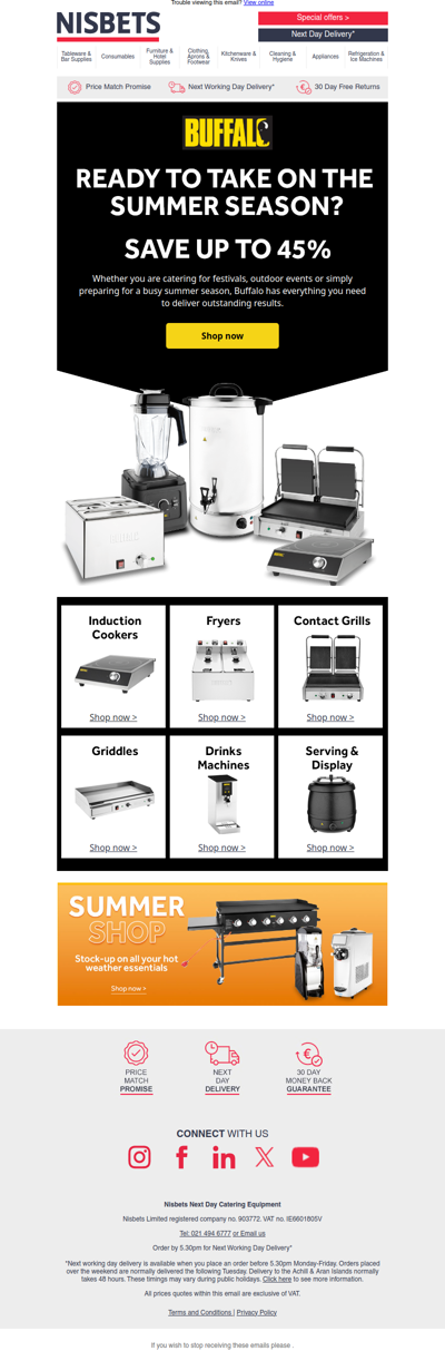 Save up to 45% on Buffalo appliances